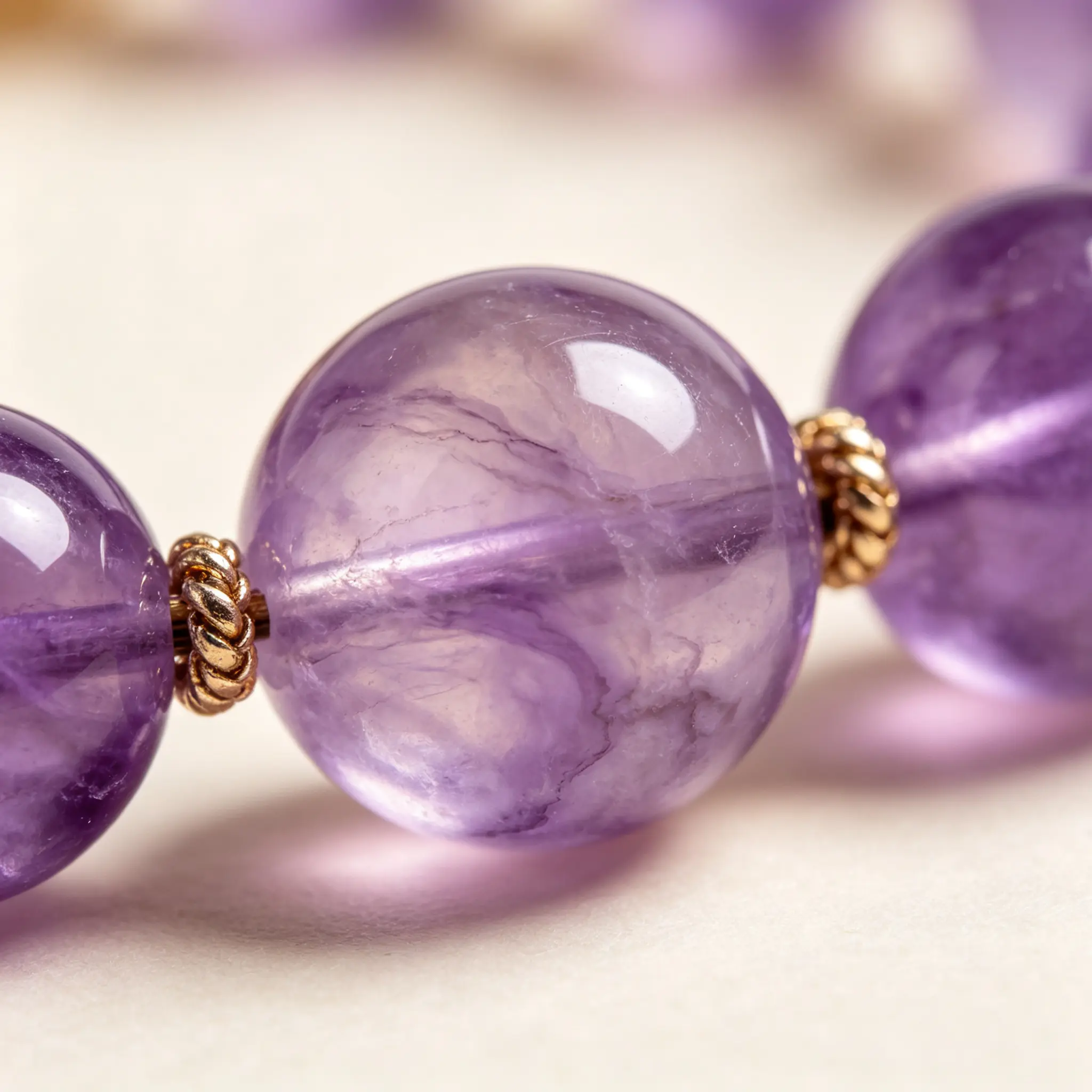 Amethyst Bracelet | Natural Calming Purple Crystal Jewelry | Koreli